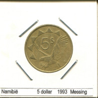 5 DOLLARS 1993 NAMIBIA Moneda #AS394.E.A - Namibie