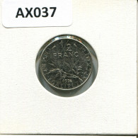 1/2 FRANC 1974 FRANKREICH FRANCE Französisch Münze #AX037.D.A - 1/2 Franc