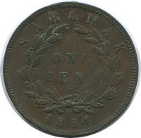 1 CENT 1884 SARAWAK MALASIA MALAYSIA Moneda #AE789.16.E.A - Malaysia