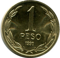 1 PESO 1990 CHILE UNC Coin #M10134.U.A - Cile