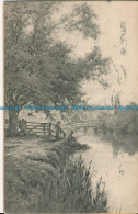 R002952 Panel Greeting Card. Fishing. Lake And Trees. 1917 - Monde