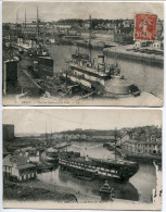 LOT 2 CPA Ecrites* BREST Port De Guerre Et La Ville & L'Avant Port De Guerre * " Etat " ( Bateaux ) - Brest