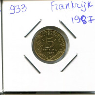 5 CENTIMES 1987 FRANKREICH FRANCE Französisch Münze #AN029.D.A - 5 Centimes