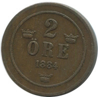 2 ORE 1884 SUECIA SWEDEN Moneda #AD002.2.E.A - Zweden