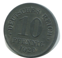 10 PFENNIG 1920 DEUTSCHLAND Münze GERMANY #AE404.D.A - 10 Pfennig