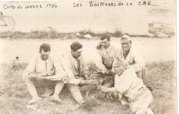 La Cavalerie Camp Du Larzac Animée Carte Photo Militaria Soldats Les Soiffeurs De La CRE En 1936 - La Cavalerie