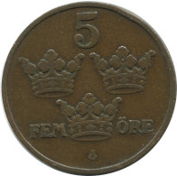 5 ORE 1909 SCHWEDEN SWEDEN Münze #AC562.2.D.A - Zweden