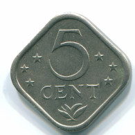 5 CENTS 1977 NETHERLANDS ANTILLES Nickel Colonial Coin #S12278.U.A - Nederlandse Antillen