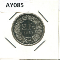 2 FRANCS 1989 B SUIZA SWITZERLAND Moneda #AY085.3.E.A - Andere & Zonder Classificatie