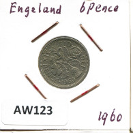 SIXPENCE 1960 UK GBAN BRETAÑA GREAT BRITAIN Moneda #AW123.E.A - H. 6 Pence
