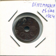 25 ORE 1924 DENMARK Coin #AR320.U.A - Dänemark