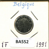1 FRANC 1991 Französisch Text BELGIEN BELGIUM Münze #BA552.D.A - 1 Franc