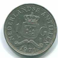 1 GULDEN 1971 ANTILLES NÉERLANDAISES Nickel Colonial Pièce #S11987.F.A - Nederlandse Antillen