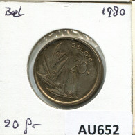 20 FRANCS 1980 DUTCH Text BELGIUM Coin #AU652.U.A - 20 Francs