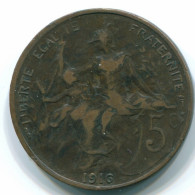 5 CENTIMES 1916 FRANCE Coin VF/XF #FR1126.8.U.A - 5 Centimes