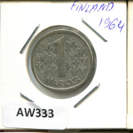 1 MARKKA 1964 FINLANDIA FINLAND Moneda #AW333.E.A - Finland
