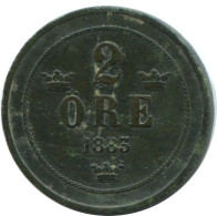 2 ORE 1883 SWEDEN Coin #AC959.2.U.A - Suède
