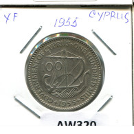 100 CENTS 1955 CHYPRE CYPRUS Pièce #AW320.F.A - Chipre