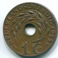 1 CENT 1945 P NIEDERLANDE OSTINDIEN INDONESISCH Koloniale Münze #S10427.D.A - Indes Neerlandesas
