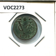 1734 HOLLAND VOC DUIT NIEDERLANDE OSTINDIEN NY COLONIAL PENNY #VOC2273.7.D.A - Indes Neerlandesas