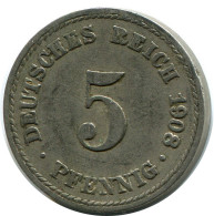 5 PFENNIG 1908 A ALLEMAGNE Pièce GERMANY #DB188.F.A - 5 Pfennig