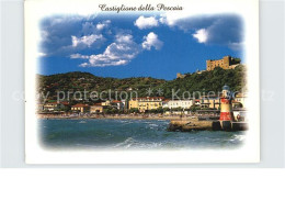 72584195 Castiglione Della Pescaia Scorcio Panoramico Leuchtturm Strand Burg Cas - Autres & Non Classés