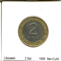 2 LITAI 1999 LITAUEN LITHUANIA BIMETALLIC Münze #AS698.D.A - Lituania