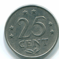 25 CENTS 1971 ANTILLAS NEERLANDESAS Nickel Colonial Moneda #S11526.E.A - Antillas Neerlandesas