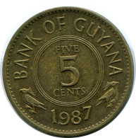 5 CENTS 1987 GUAYANA GUYANA Münze #AR943.D.A - Guyana