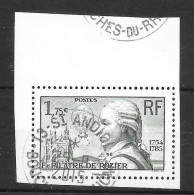 Les Trésors De La Philatélie 2015 - Feuille 7 - Pilâtre De Rozier 1,75 Grün - Used Stamps