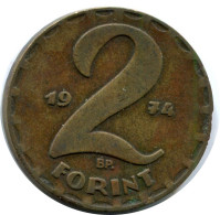 2 FORINT 1974 HUNGRÍA HUNGARY Moneda #AY638.E.A - Hungary
