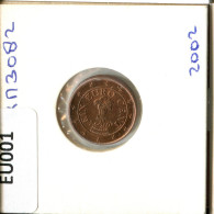 1 EURO CENT 2002 ÖSTERREICH AUSTRIA Münze #EU001.D.A - Oesterreich