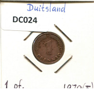 1 PFENNIG 1970 F WEST & UNIFIED GERMANY Coin #DC024.U.A - 1 Pfennig