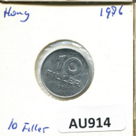 10 FILLER 1986 HUNGRÍA HUNGARY Moneda #AU914.E.A - Hongrie