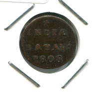 1808 BATAVIA VOC 1/2 DUIT NETHERLANDS INDIES Koloniale Münze #VOC2089.10.U.A - Niederländisch-Indien