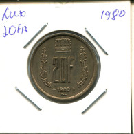 20 FRANCS 1980 LUXEMBOURG Coin #AT245.U.A - Luxemburgo