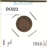1 PFENNIG 1969 J BRD DEUTSCHLAND Münze GERMANY #DC022.D.A - 1 Pfennig