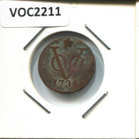 1734 HOLLAND VOC DUIT NIEDERLANDE OSTINDIEN NY COLONIAL PENNY #VOC2211.7.D.A - Indes Néerlandaises