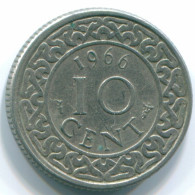 10 CENTS 1966 SURINAM NIEDERLANDE Nickel Koloniale Münze #S13240.D.A - Surinam 1975 - ...
