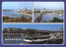 72583782 Budapest Blick Ueber Die Donau Kettenbruecke Dampfer Budapest - Hongarije