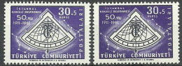 Turkey; 1961 50th Anniv. Of Kandilli Observatory 30 K. ERROR "Shifted Print (Black Color)" - Neufs
