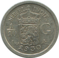 1/10 GULDEN 1930 NIEDERLANDE OSTINDIEN SILBER Münze #AE790.16.D.A - Indes Néerlandaises