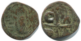 JESUS CHRIST ANONYMOUS CROSS FOLLIS Antiguo BYZANTINE Moneda 4.1g/24mm #AB346.9.E.A - Byzantium
