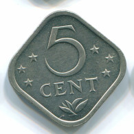 5 CENTS 1975 NIEDERLÄNDISCHE ANTILLEN Nickel Koloniale Münze #S12232.D.A - Antillas Neerlandesas