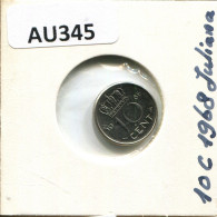 10 CENT 1968 NEERLANDÉS NETHERLANDS Moneda #AU345.E.A - 1948-1980: Juliana