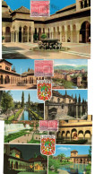 Lote De 13 Postales Con Difentes Matasellos De Granada. - Briefe U. Dokumente