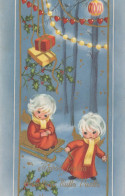 ANGELO Buon Anno Natale Vintage Cartolina CPSMPF #PAG818.A - Engel