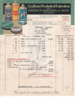 Facture Marcerou & Sayet Produits D'entretien à Paris  Pour Demenge à Macon 1937 - Alimentos
