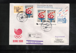 South Korea 1988 Olympic Games Seoul - OLYMPHILEX'88  Interesting Registered Letter - Ete 1988: Séoul