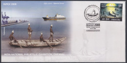 Inde India 2008 Special Cover Catamaran, Fishing Boat, Fisherman, Fish, Port Of Chennai, Ship, Ships, Pictorial Postmark - Brieven En Documenten